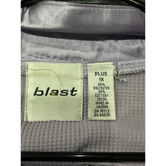 Blast Lilac Waffle Knit Zip Up Hoodie Jacket Plus Sz 1X - Picture 6 of 8